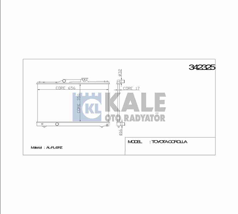 SOĞUTMA VE RADYATÖR RADYATÖR SU COROLLA 93-00 AE-101 / 111 M-T BRAZING