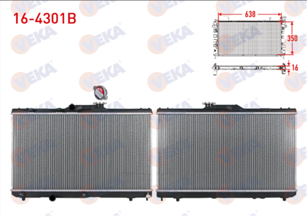 SOĞUTMA VE RADYATÖR SU RADYATORU BRAZING KAPAKLI TOYOTA COROLLA (_E11_) 1.6i (AE111) (AE101) M-T 1993-2002 