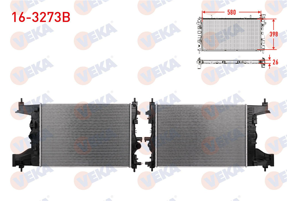 SU RADYATORU BRAZING OPEL ASTRA J 1.3 CDTI M-T AC+/- KALINLIK 26mm 2009-2016	