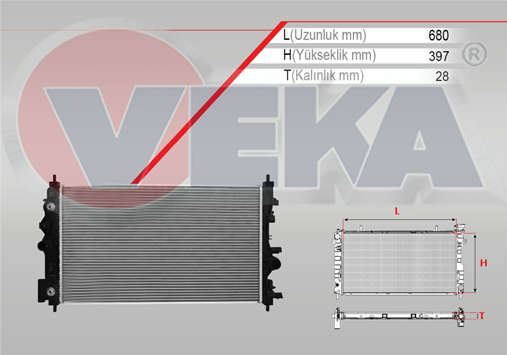 SU RADYATORU BRAZING OPEL ASTRA J 1.4i A-T AC+/- 2009-2016
