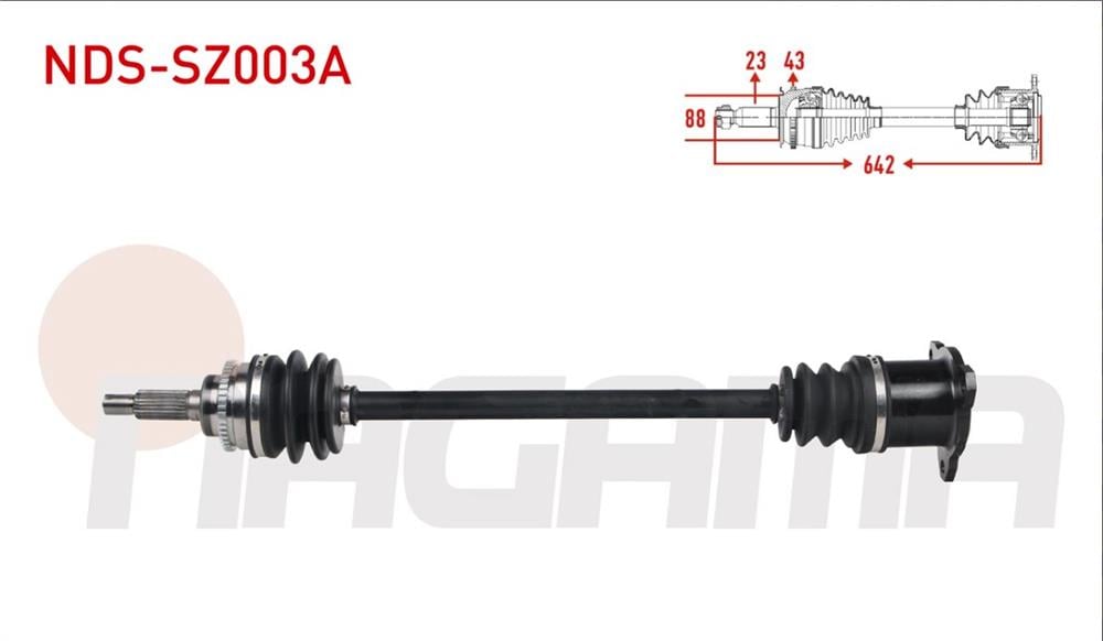 SUZUKI SWİFT 05-10 ARKA AKS SOL 4X4 ABS'Lİ 1,3 642MM (NAGAMA)