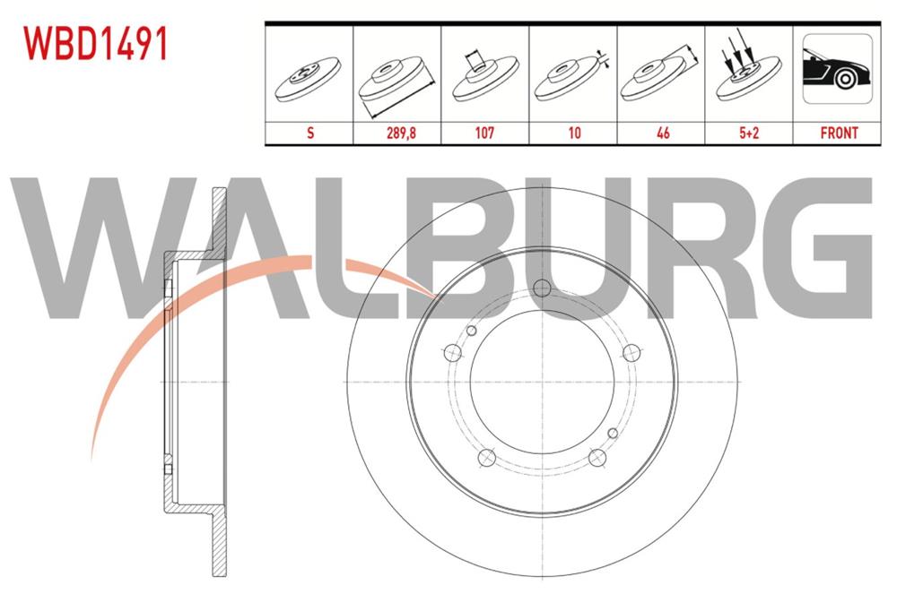 SUZUKI VİTARA 88-99 ÖN FREN DİSKİ 289,8 5 BIJON (WALBURG)