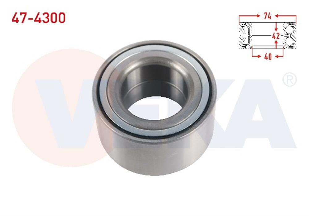 TOYOTA  AVENSİS 02-06 ÖN TEKER RULMANI SAĞ/SOL 40X74X42 (VEKA)