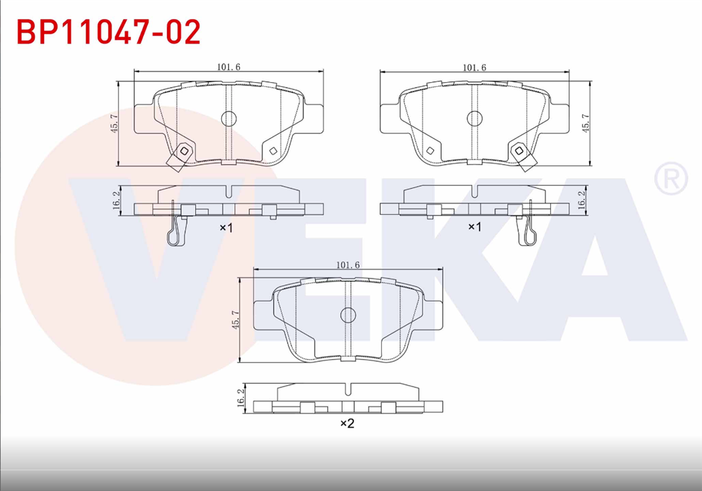 TOYOTA AVENSİS 03-08/VERSO 03-08 ARKA FREN BALATA (VEKA)