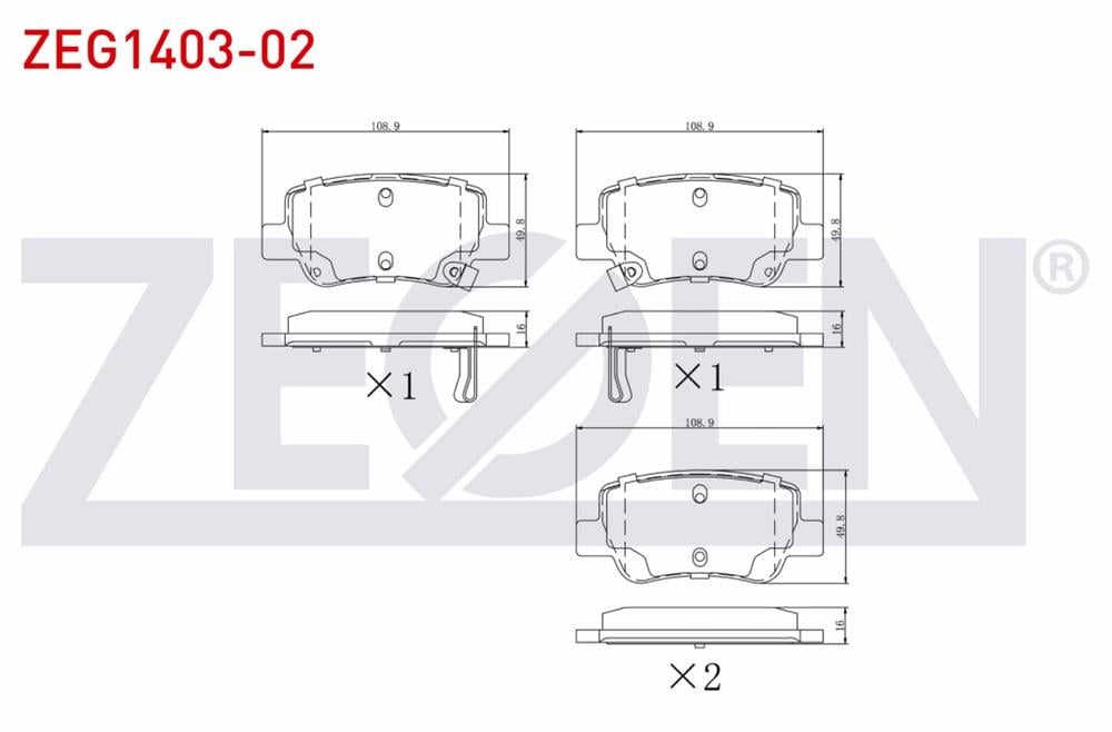 TOYOTA AVENSİS 09-> ARKA FREN BALATASI İKAZLI (ZEGEN)