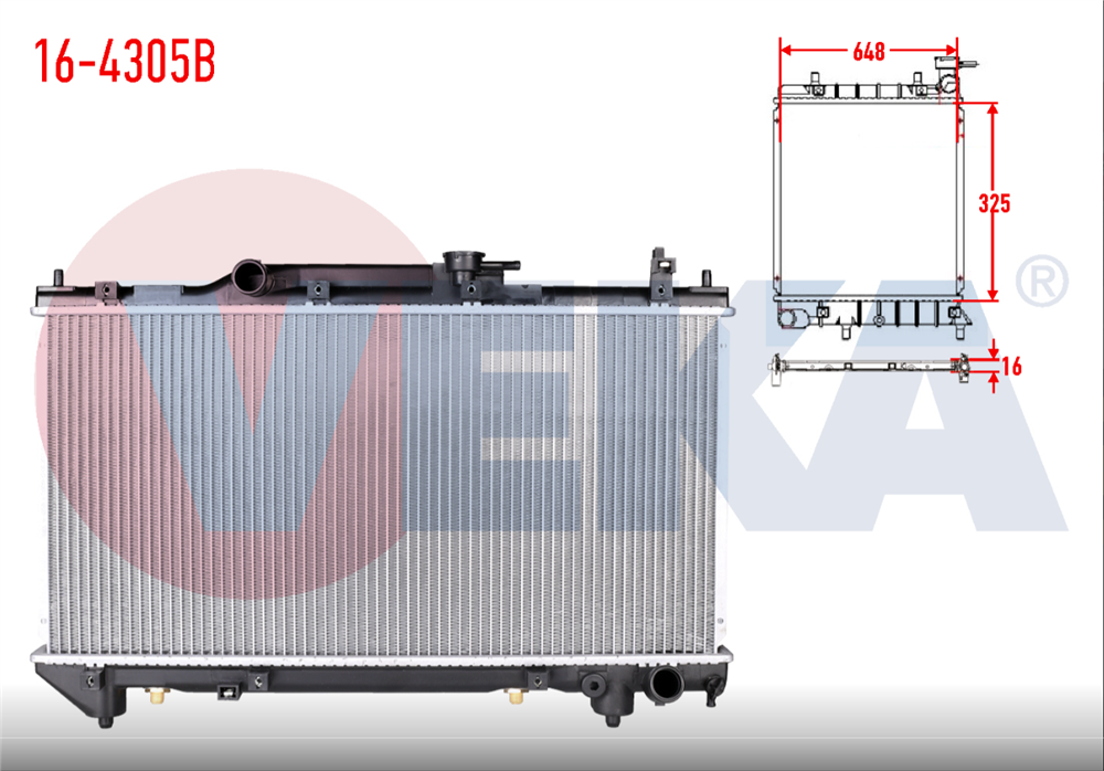 TOYOTA AVENSİS 97-02 SU RADYATÖRÜ OTOMATİK BRAZING 648X325X16(VEKA)