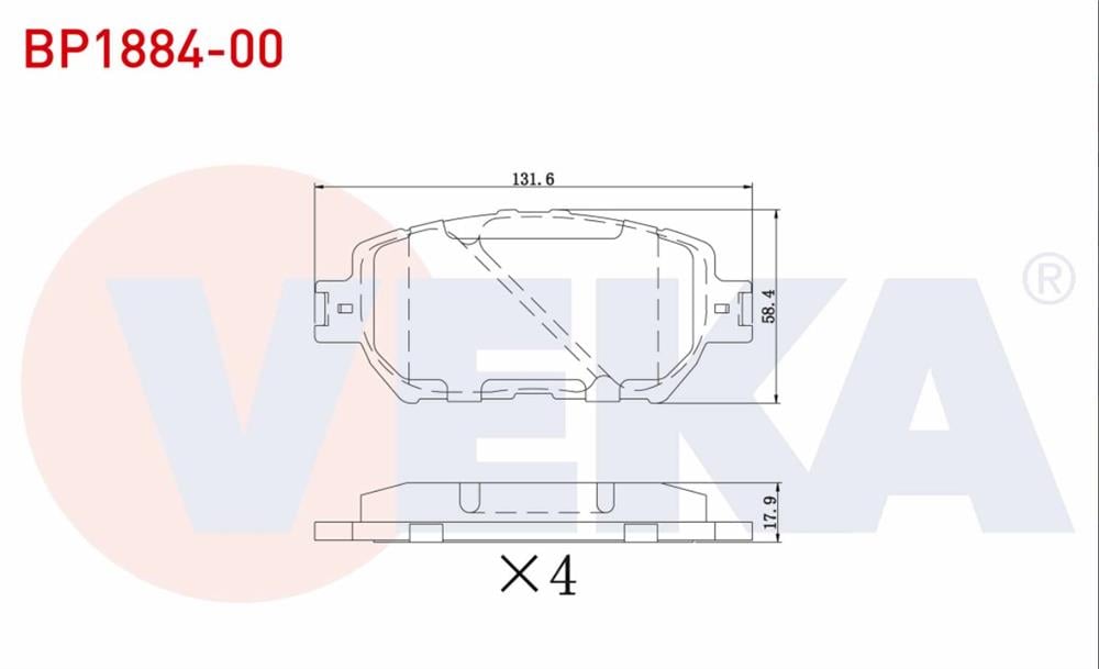 TOYOTA CAMRY 2,4  01-06 ÖN FREN BALATASI 04465-44170 (VEKA)