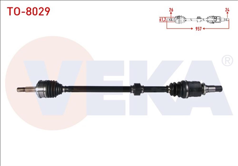 TOYOTA CHR 16=> AKS KOMPLE SAĞ 1,8 HYBRİD 957MM (VEKA)