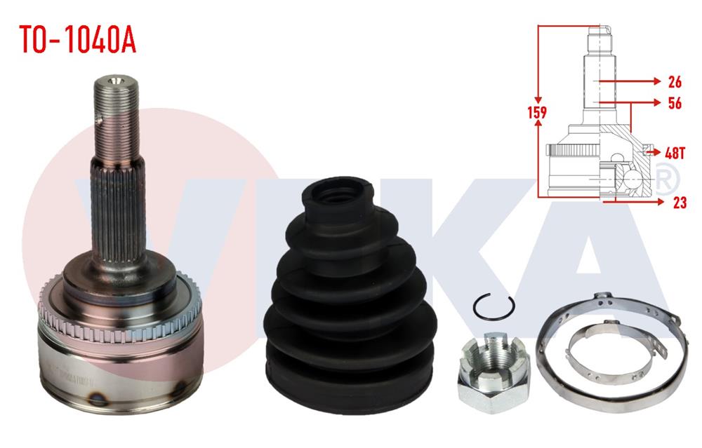 TOYOTA COROLLA 02-06 AKS KAFASI SAĞ/SOL ABS'Lİ BENZİNLİ 160MM (VEKA)