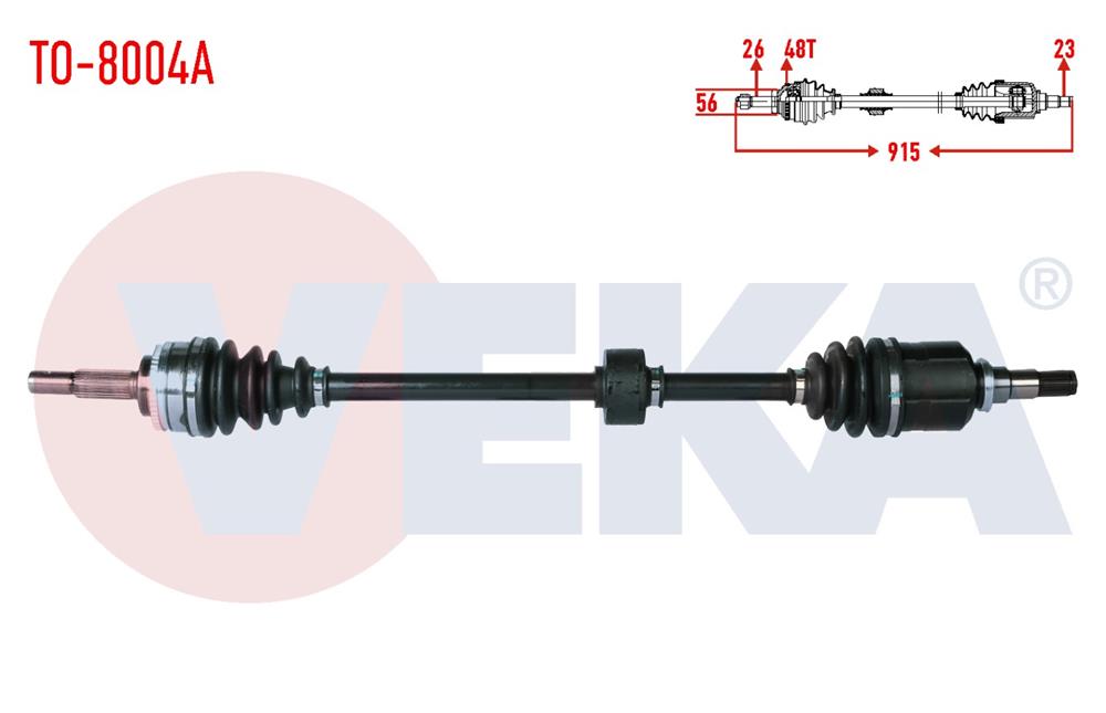 TOYOTA COROLLA 02-06 AKS KOMPLE SAĞ ABS'Lİ VVTI 915MM (VEKA)