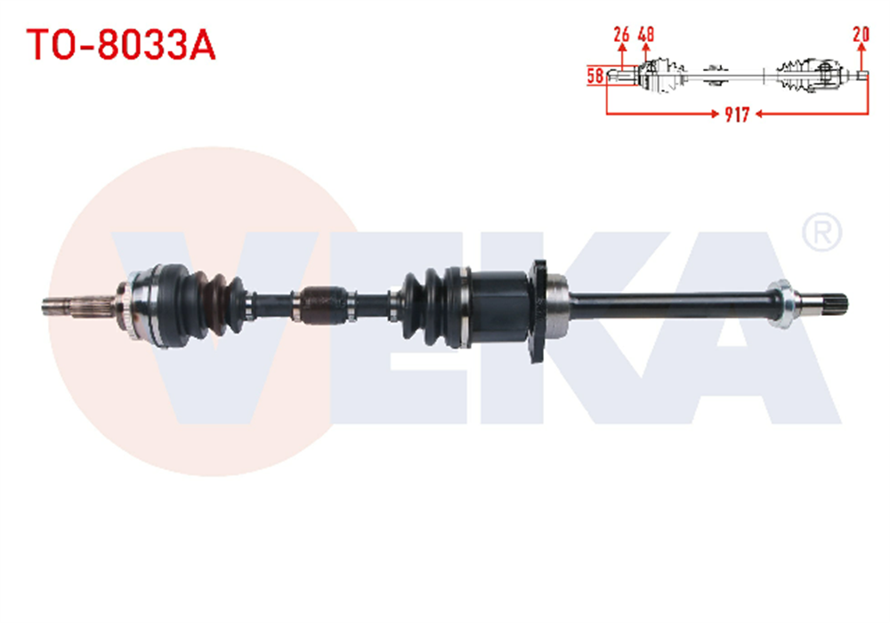 TOYOTA COROLLA 02-06 AKS KOMPLE SAĞ ABS'Lİ 1,4 D-4D 917MM (VEKA)