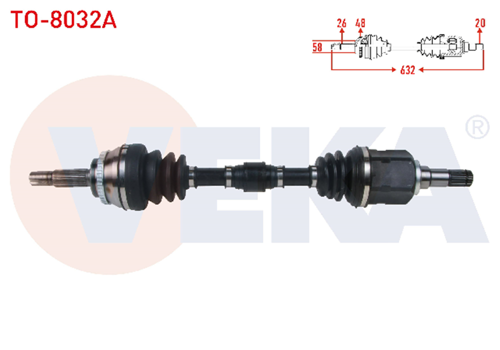 TOYOTA COROLLA 02-06 AKS KOMPLE SOL ABS'Lİ 1,4 D-4D 632MM (VEKA)