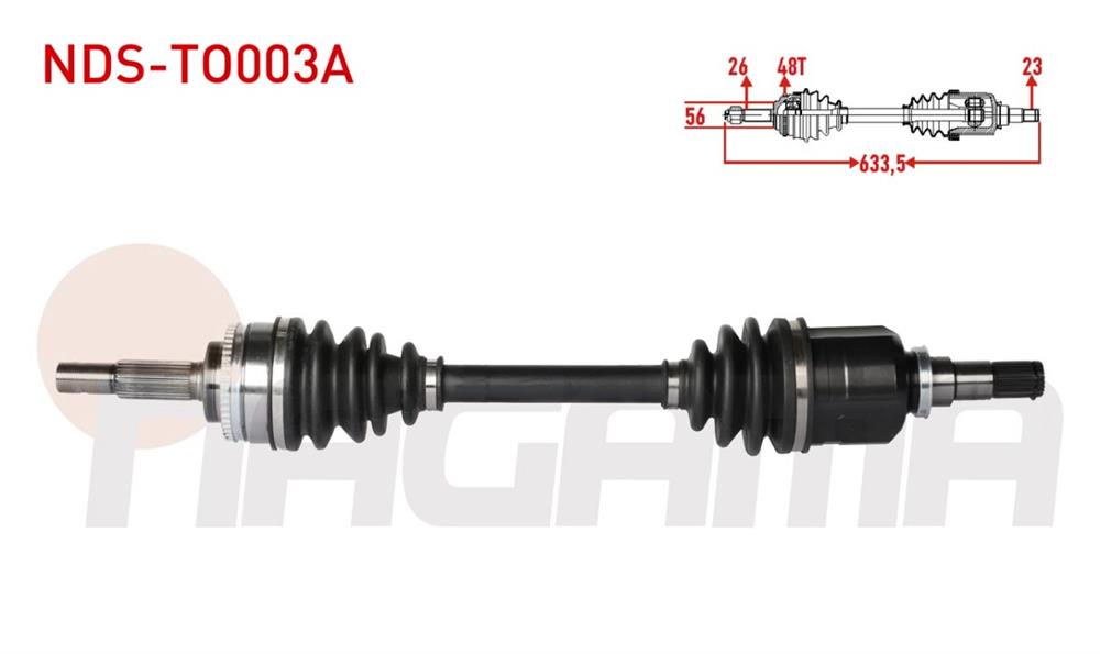 TOYOTA COROLLA 02-06 AKS KOMPLE SOL BENZİNLİ 635MM (NAGAMA)
