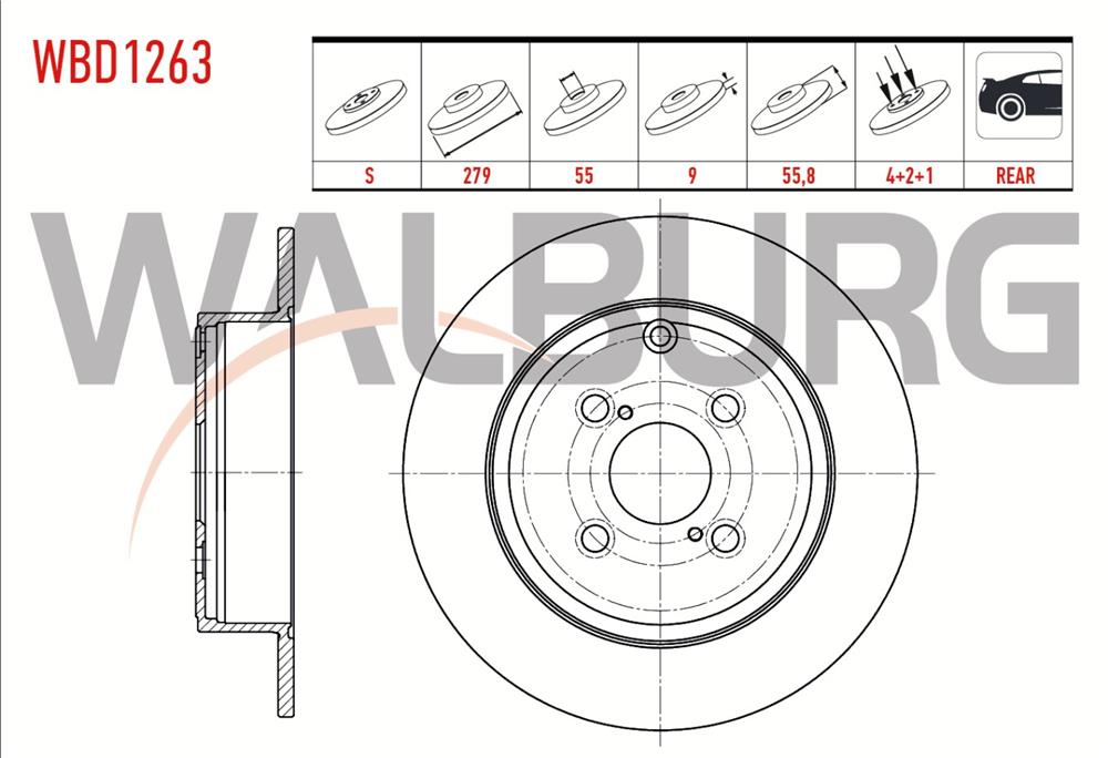 TOYOTA COROLLA 02-06 ARKA FREN DİSK (WALBURG)