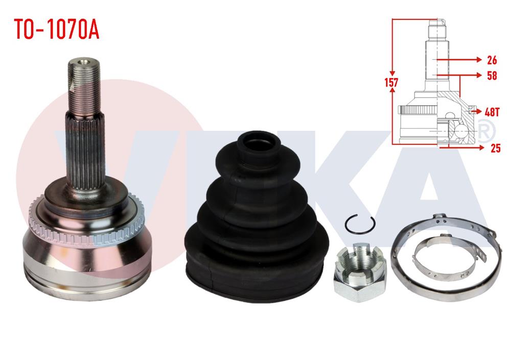 TOYOTA COROLLA 02-07 DIŞ AKS KAFASI SAĞ/SOL 1,4 DİZEL 25X26X58 (VEKA)