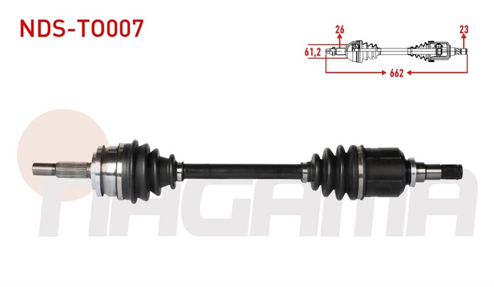 TOYOTA COROLLA 07-12 AKS KOMPLE SOL 1,33 662MM (NAGAMA)