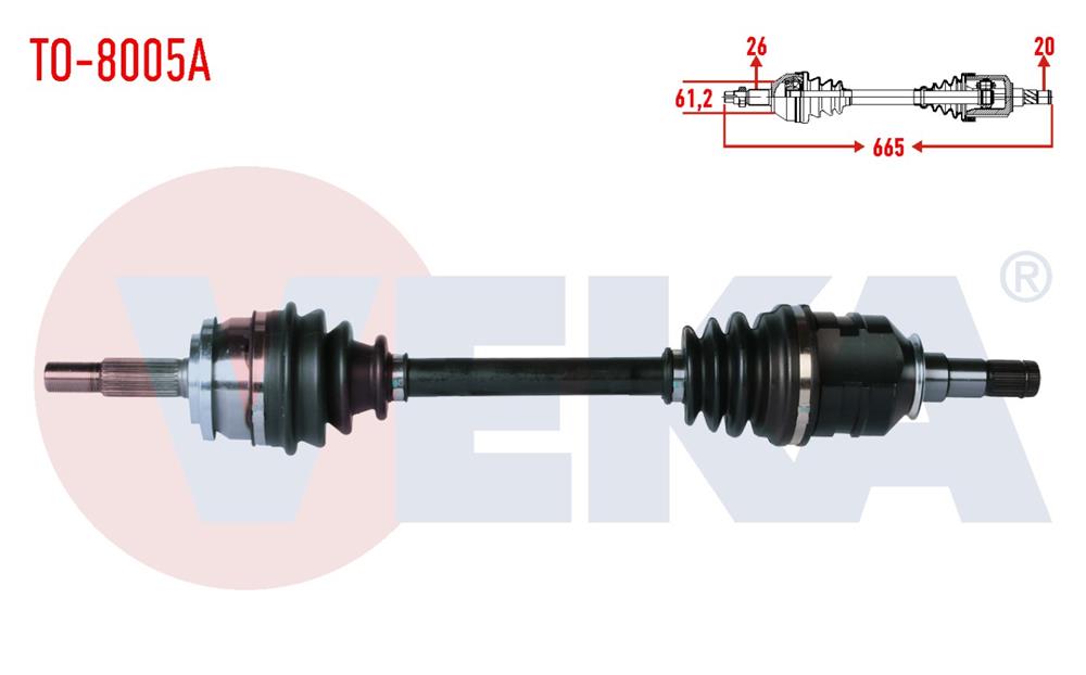 TOYOTA COROLLA 07-12  AKS KOMPLE SOL 1,4 D-4D DİZEL 665MM (VEKA)