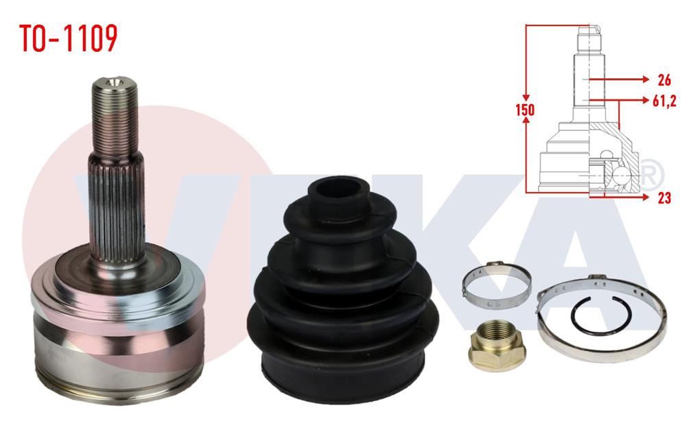 TOYOTA COROLLA 07-12 SAĞ/SOL DIŞ AKS KAFASI 26X23X61 (VEKA)
