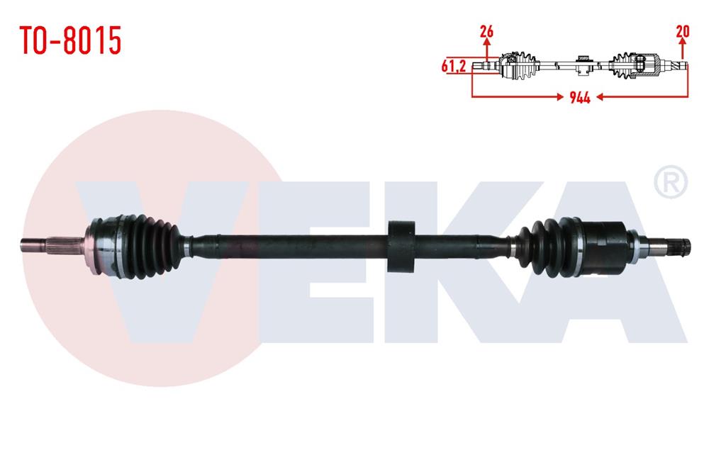 TOYOTA COROLLA 12=> AKS KOMPLE SAĞ 1,6 16V MANUEL 944MM 43410-02830 (VEKA)