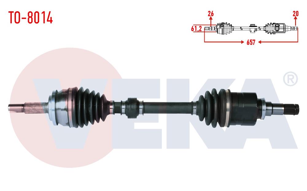 TOYOTA COROLLA 12=> AKS KOMPLE SOL 1,6 16V MANUEL 657MM 43420-02B20 (VEKA)