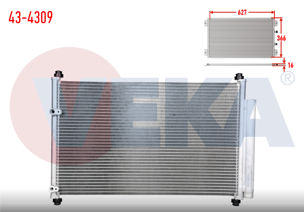 TOYOTA COROLLA 12=> KLİMA RADYATÖRÜ 1,4 DİZEL 88450-02280(VEKA)