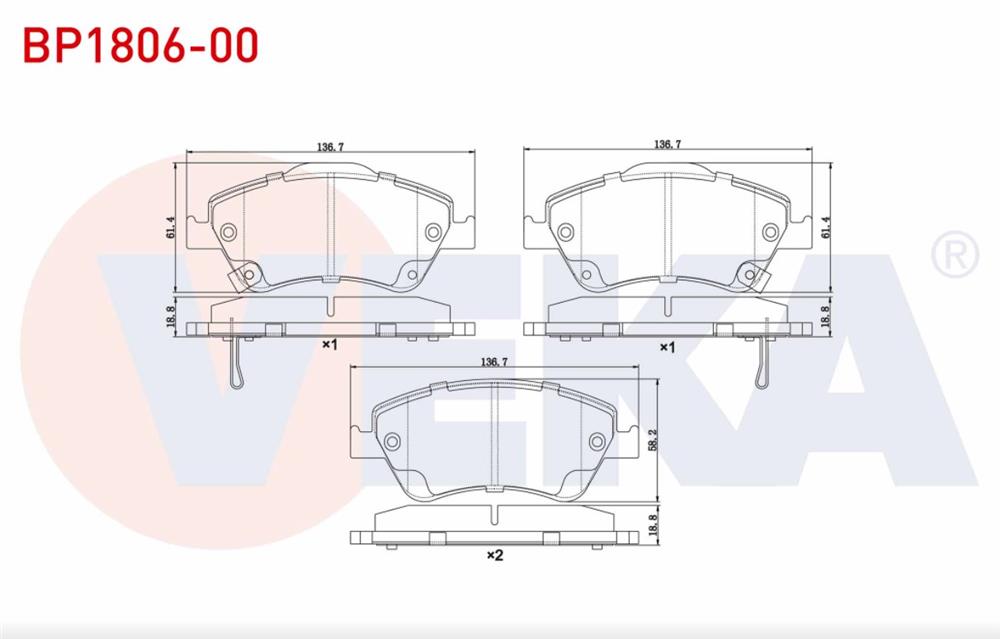 TOYOTA COROLLA 1,33 07-  DİZEL ÖN FREN BALATA (VEKA)