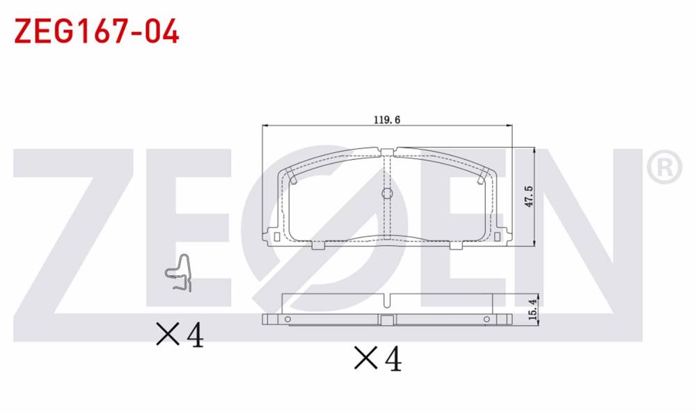 TOYOTA COROLLA 87-93 1,3-1,6 KARB.'LÜ ÖN FREN BALATA (ZEGEN)