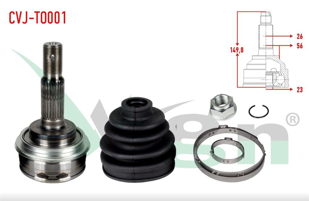 TOYOTA COROLLA 88-01 DIŞ AKS KAFASI 23 DİŞ (WAGEN)