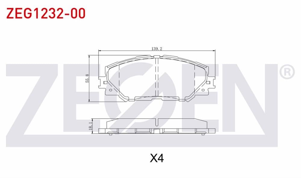 TOYOTA COROLLA/AURİS 07-12 ÖN FREN BALATASI BENZİNLİ (ZEGEN)