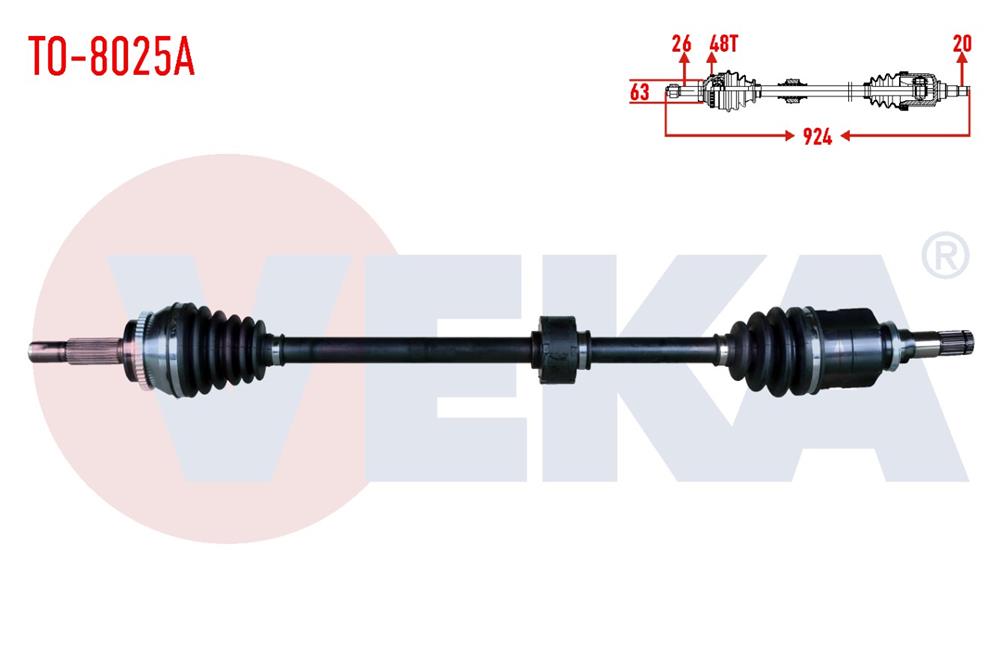 TOYOTA VERSO 04-09 AKS KOMPLE SAĞ 1,6 ABS'Lİ AT/MT 924MM (VEKA)