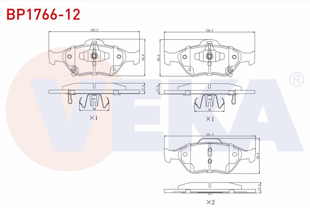 TOYOTA YARİS 06-11 ÖN FREN BALATA (VEKA)
