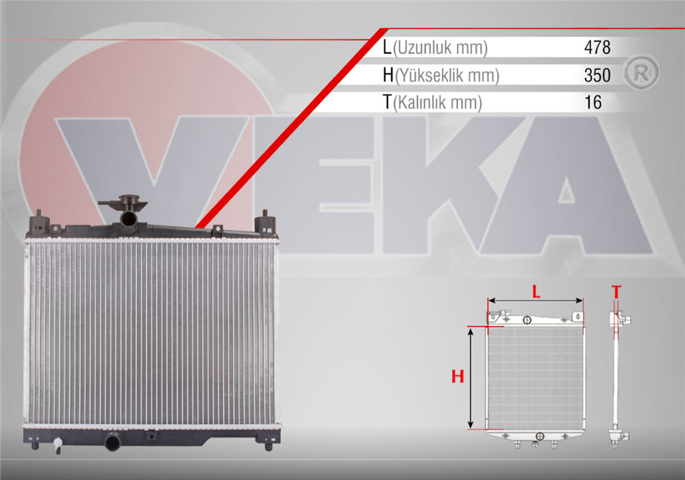 TOYOTA YARİS 99-05 SU RADYATÖRÜ 1,0CC MANUEL BRAZİNG (VEKA)