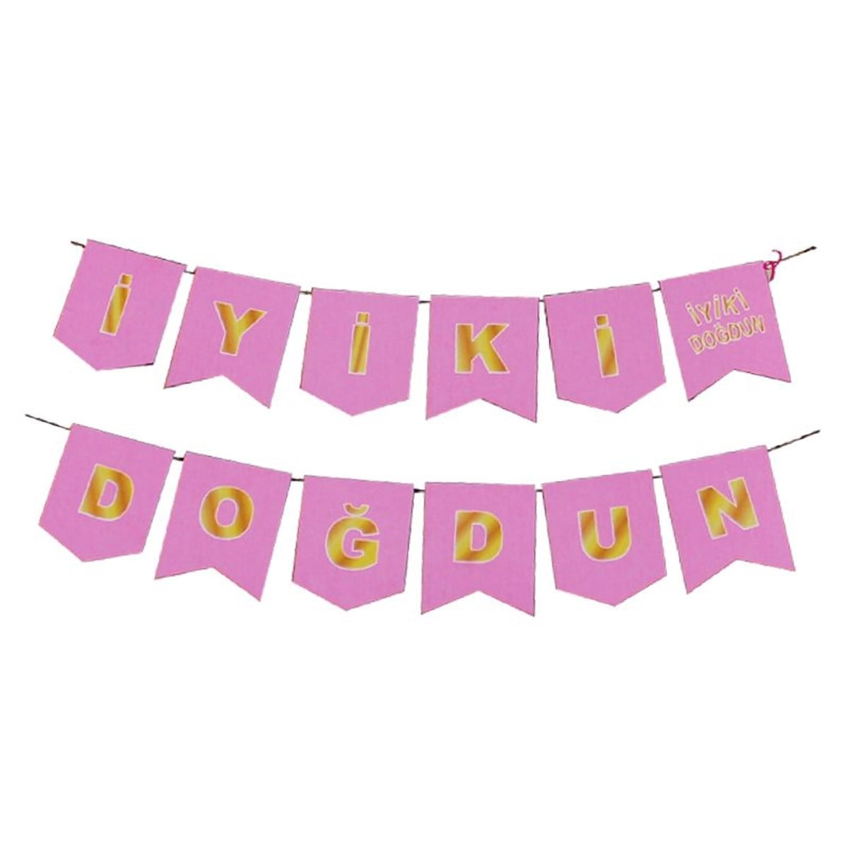 Pembe – Gold İyi Ki Doğdun Flama