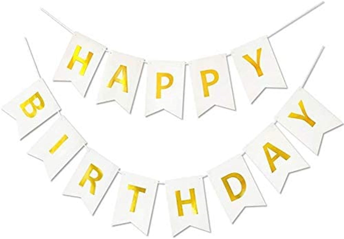 Beyaz – Gold  Happy Birthday Flama