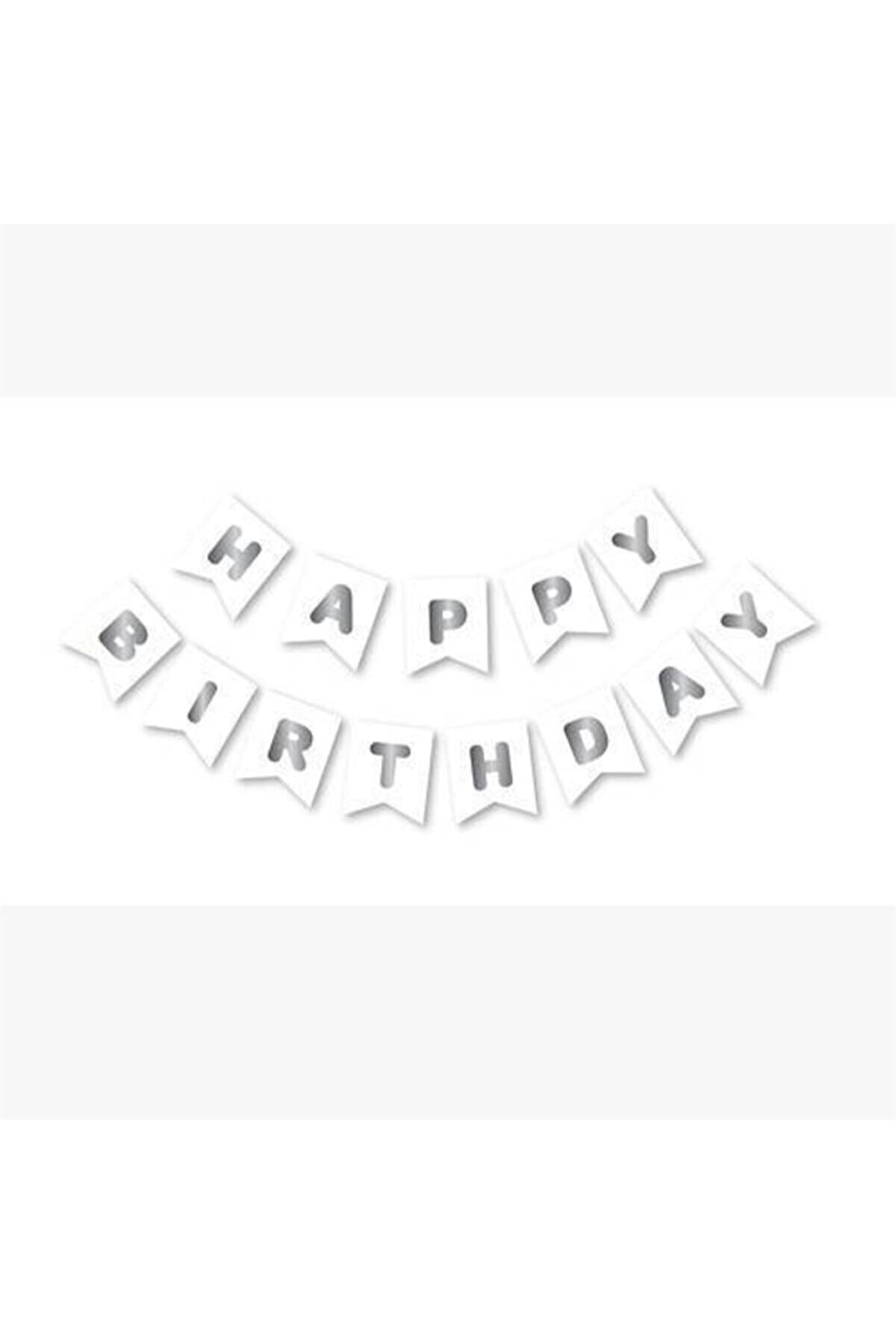 Beyaz – Gümüş  Happy Birthday Flama