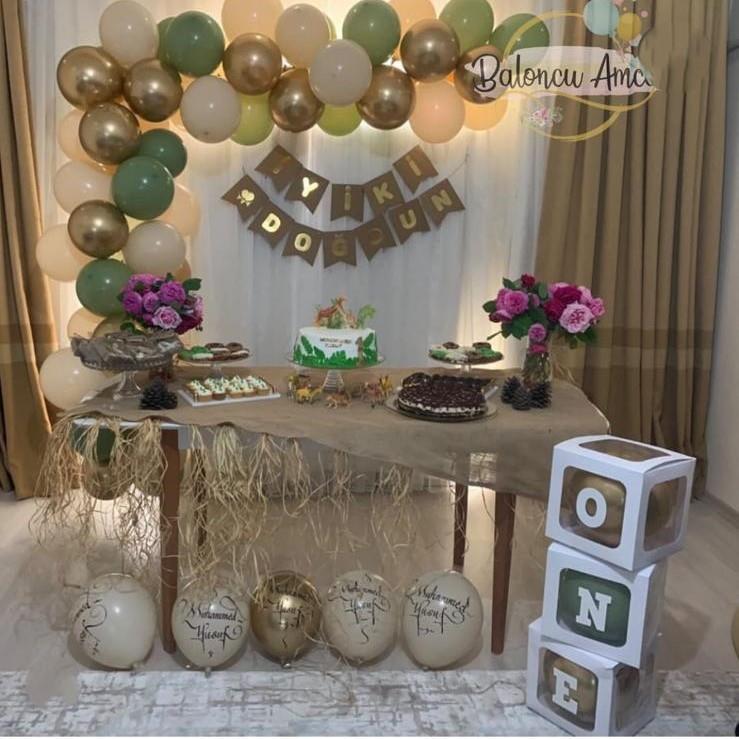 One Kutulu Krem, Yeşil ve Gold renklerinde set