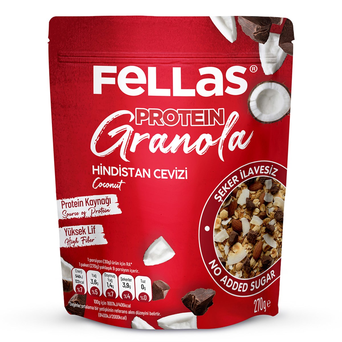 FELLAS HINDISTAN CEVIZI GRANOLA 270 GR