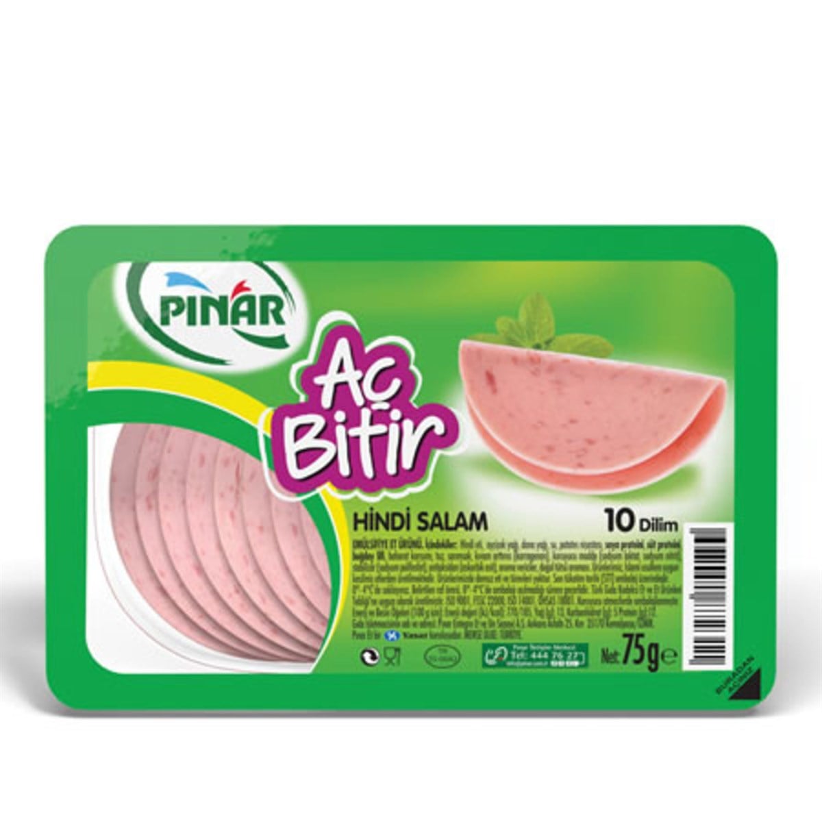 PINAR AÇ BİTİR HİNDİ SALAM 10 DİLİM 75 GR