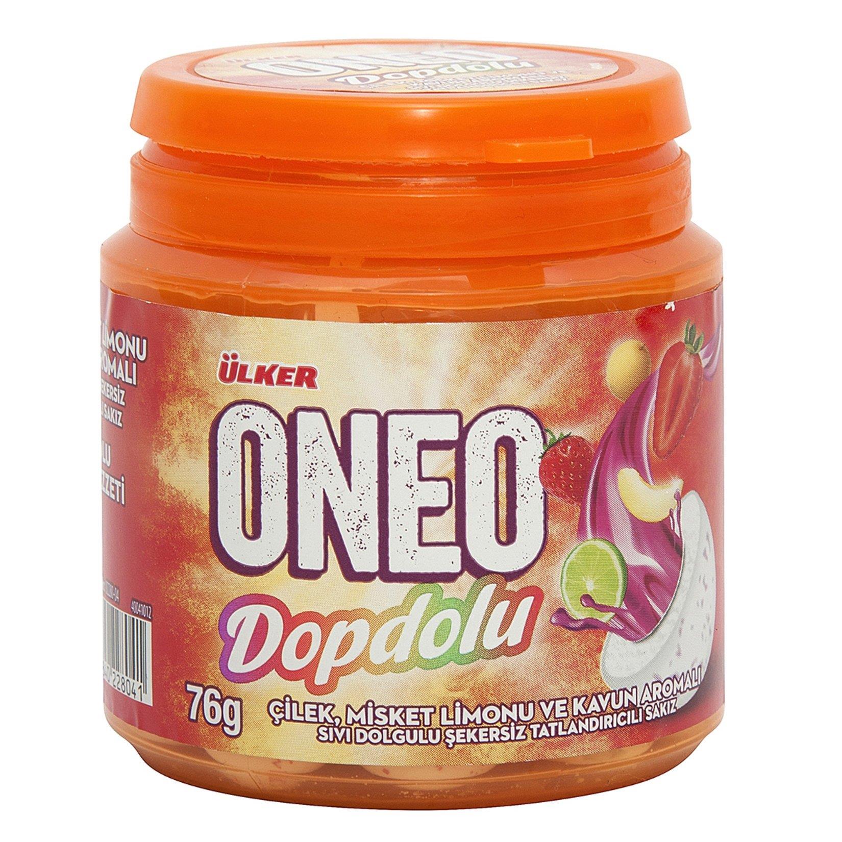 ÜLKER ONEO DOPDOLU MEYVE SULU ŞEKERSİZ SAKIZ 76 GR