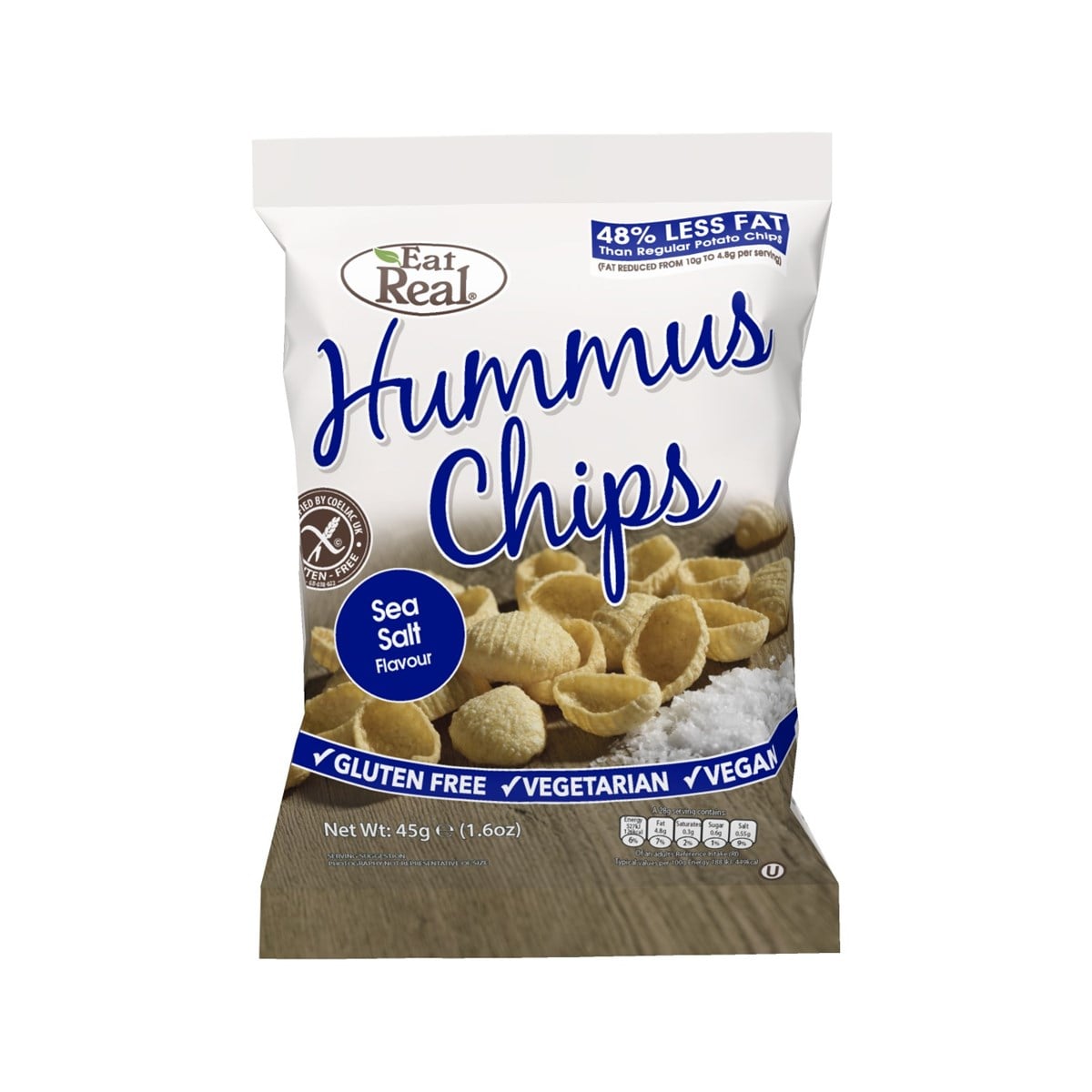 EAT REAL DENİZ TUZLU NOHUT CİPS 45 GR