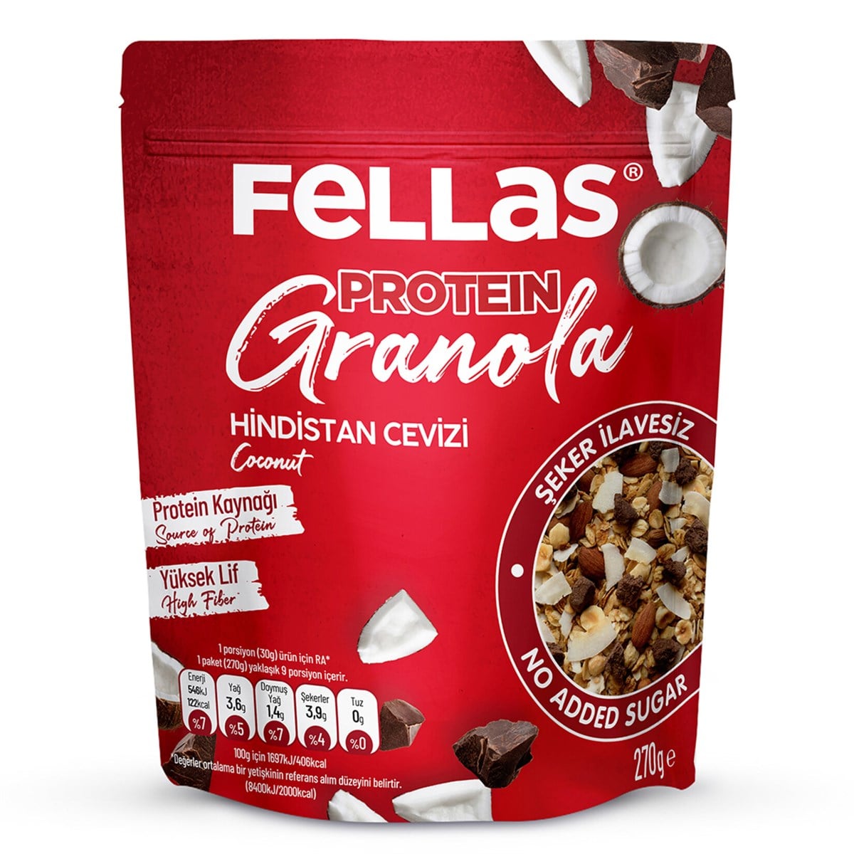 FELLAS HINDISTAN CEVIZI GRANOLA 270 GR