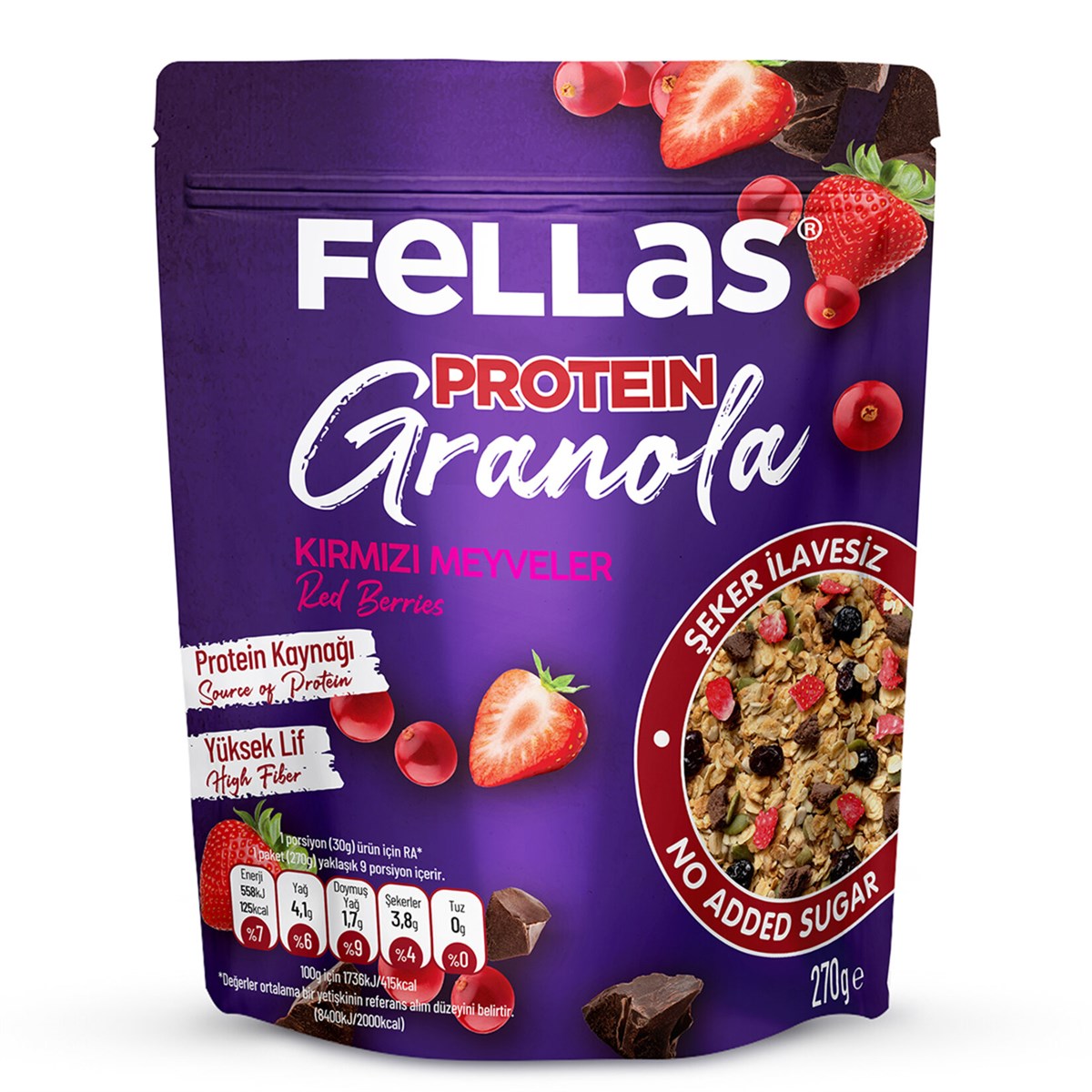 FELLAS KIRMIZI MEYVELİ GRANOLA 270 GR