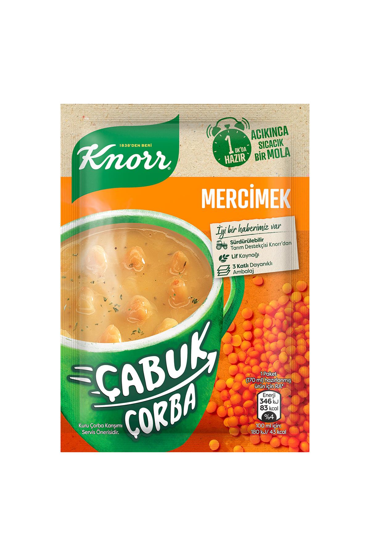 KNORR CABUK CORBA KITIRLI MERCIMEK 22 GR