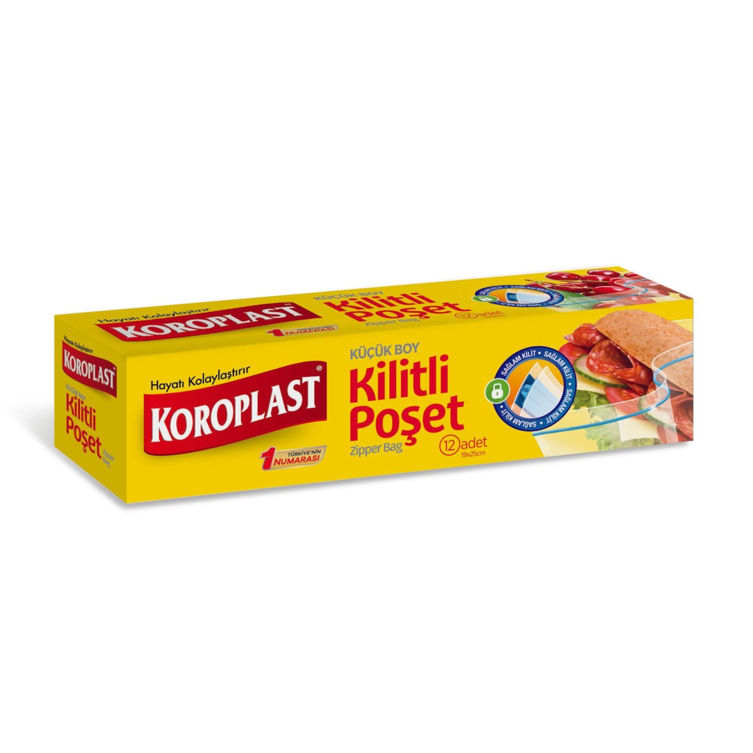 KOROPLAST KÜÇÜK BOY KİLİTLİ POŞET 12 ADET