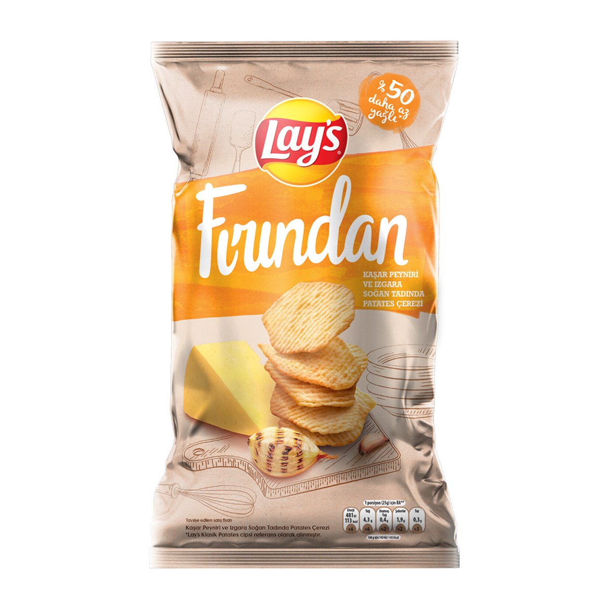 LAYS KAŞAR PEYNİRİ VE IZGARA SOĞAN TADINDA CİPS 10