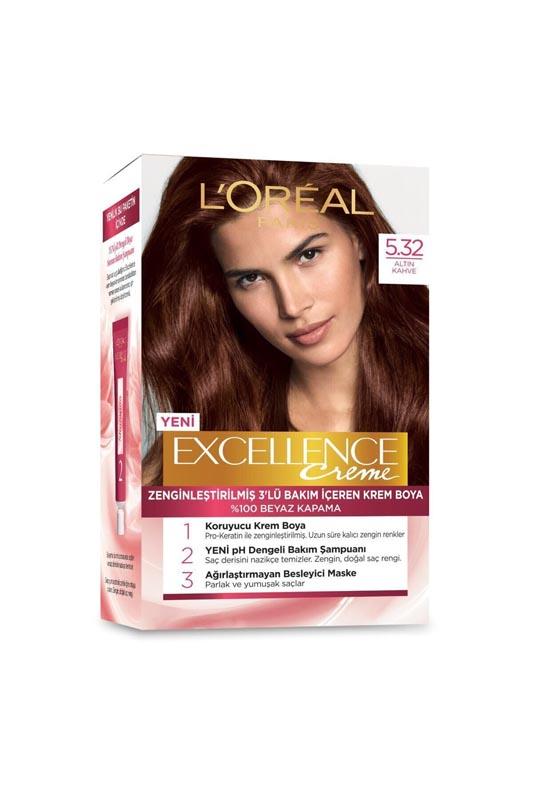 L`OREAL EXC 5,32 ALTIN KAHVE SAÇ BOYASI