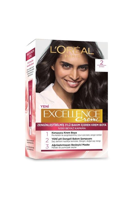 LOREAL EXCELLENCE 2 NUMARA SİYAH SAÇ BOYASI 192 ML