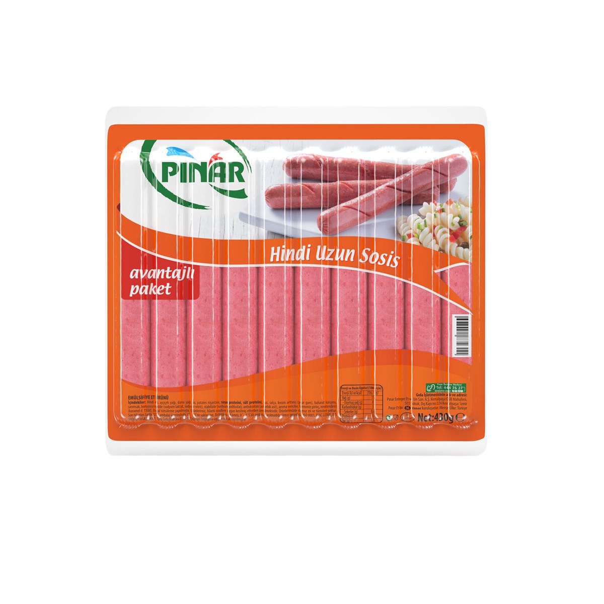 PINAR HİNDİ UZUN SOSİS AVANTAJLI PAKET 430 G