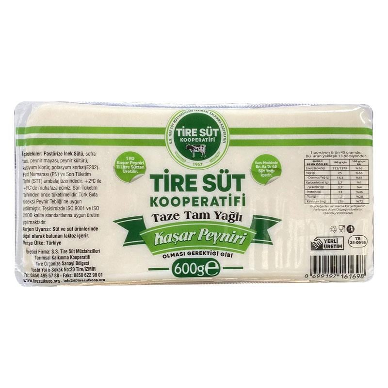 TİRE SÜT KOOP. TAZE TAM YAĞLI TAZE KAŞAR PEY.700 G