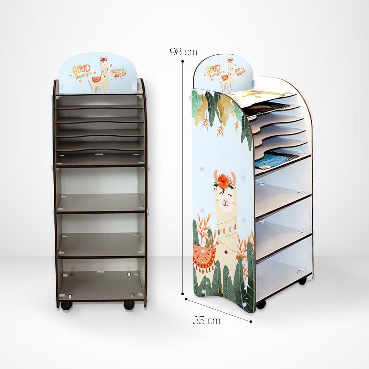 ALPACALAR LOU KİTAPLIK - SEPERATÖRLÜ